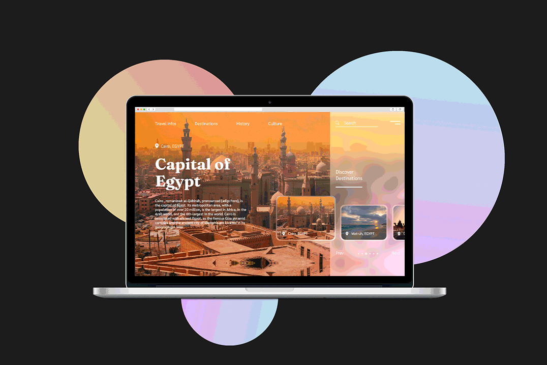 gif presentation projet design site touristique Egypt